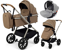 Детская коляска Rant Moss Prime 3 в 1 с автокреслом Cruise Grey Beige