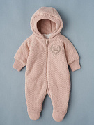 Комбинезон Little Star Герб вязаный на молнии утепленный 1725 (ЧЗ-мз) пудра 62