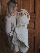 Конверт на выписку НаследникЪ Выжанова плед с поясом 95х95 см. 01056-04002-044 ЧЗ натуральный