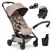 Прогулочная коляска Joolz Aer 2 SE и автокресло Baby-Safe Core Midnight Grey и база Vario Base 5Z Sandy taupe