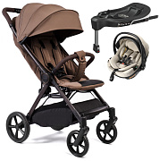 Прогулочная коляска Peppy Vigo с автокреслом Welldon Crown 2 Beige и базой Mocca мокко