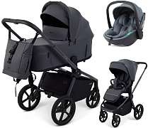 Детская коляска Rant Flex Forma 3 в 1 RA124 с автокреслом Miro Graphite Graphite графит