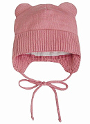 Шапочка вязаная AmaroBaby Pure Love Bear с подкладом ЧЗ розовый 40