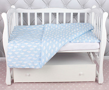 Комплект в кроватку AmaroBaby Baby Boom 3 предмета облака/голубой