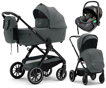 Коляска Agex Prima Pro 3 в 1 с автокреслом i-Safe S Black APP633 Grey (Серый)