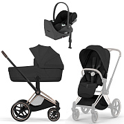 Коляска Cybex Priam V Rosegold Style Cloud T Sepia Black Plus Base T 4 в 1 Sepia Black