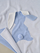 Плед двойной вязки Little Star Зайка 90*90 0421 голубой/белый