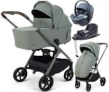 Детская коляска Rant Aventa 4 в 1 с автокреслом Aster Zero Graphite и базой Olive