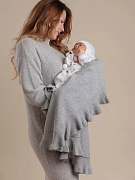 Плед НаследникЪ Выжанова Рюш кашемировый 95х110 см НВ7010 серый