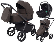Детская коляска Rant Flex Therm Soft 3 в 1 с автокреслом Evomax Black Shine Brown