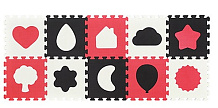 Детский развивающий коврик BabyOno Puzzles (10 элементов) красный