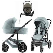 Коляска 3 в 1 Britax Roemer Smile 5Z Style и автокресло Baby-Safe PRO LUX Urban Olive + Vario Base 5Z Harbor Blue