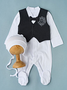 Комплект Little Star для мальчика интерлок 31166 белый/графит 56