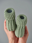 Носочки вязаные Little star Лапша 5102 (ЧЗ-нк) серо-зеленый, 8 см