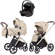 Коляска Carrello Vector CRL-6550 Ammonite AY329 Pro Absolute Black 3 в 1 Seashell Beige