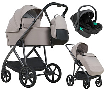 Детская коляска Pituso Mobi 3 в 1 с автокреслом Santiso Pro Black MB/03 Devine Cocoa