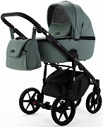 Детская коляска Adamex Nola Deluxe 2 в 1 N-SA20 (СЕРО-ЗЕЛЕНАЯ КОЖА)