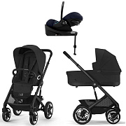 Коляска Cybex Talos S Lux BLK complete Cloud G Ocean Blue Plus Base G 4 в 1 Moon Black с дождевиками