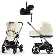 Коляска Cybex Talos S Lux TPE Cloud G3 Magic Black Base G3 4 в 1 Seashell Beige с дождевиками