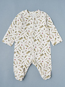 Комбинезон на кнопках Little Star Веточки с ягодками интерлок 30032 (ЧЗ-мз) крем 62