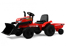 Детский электромобиль RiverToys трактор-погрузчик T333TT красный