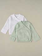 Распашонка на кнопках Little Star 2 шт 1425-2 (ЧЗ-мз) белый-фисташковый 56