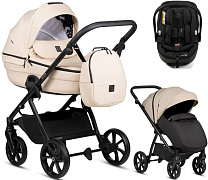 Детская коляска Tutis Uno 6 Plus Essential collection 3 в 1 с автокреслом Beno Black 1602180 Beige с сумкой