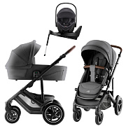 Коляска 3 в 1 Britax Roemer Smile 5Z Style и автокресло Baby-Safe Pro Midnight Grey + Vario Base 5Z Mineral Grey