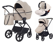 Детская коляска Rant Teo Soft 3 в 1 с автокреслом Cruise Beige Beige