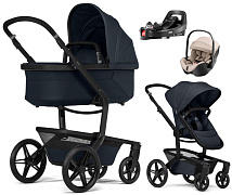 Детская коляска 4 в 1 Joolz Day 5 и автокресло Britax Roemer Baby-Safe Pro Style Teak без адаптеров и база Vario Base 5Z Dark Navy Blue