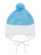 Шапочка вязаная AmaroBaby Pure Love Wind с подкладом голубой 40