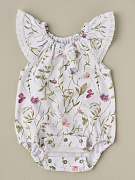 Боди с крылышками Little Star Полевые цветы 3732 (ЧЗ-мз) белый 62