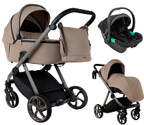 Детская коляска Pituso Sole 3 в 1 с автокреслом Santiso Pro Black PMPT/020 Truffle