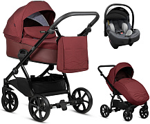Детская коляска Tutis Leo Plus 3 в 1 с автокреслом Elo Lux EduSky Grey 1222220 Burgundy