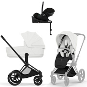 Коляска Cybex Priam V Matt Black Style Cloud G3 Magic Black Base G3 4 в 1 Off White