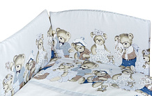 Бортик в кроватку Lappetti Мишкины игрушки 120х60 серый