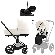 Коляска Cybex Priam IV Matt Black complete Cloud G Moon Black Plus Base G 3 в 1 Off White