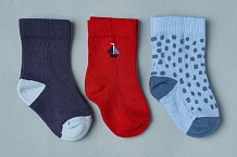 Носочки тонкие Little Star кораблик/горошки/красный/синий, 7-9 см 1