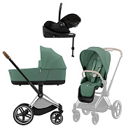 Коляска Cybex Priam IV Chrome Brown complete Cloud G Magic Black Base G 3 в 1 Leaf Green