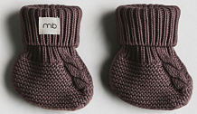 Пинетки Mimibaby коса (меринос) кофейный, 0-6 мес.