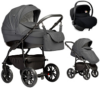 Детская коляска Indigo Indigo Special New 3 в 1 с автокреслом Avionaut Cosmo Is09 т.серая кожа
