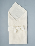 Плед вязаный и лента Little Star Классика 90х90 см крем