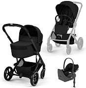 Коляска Cybex Balios S Lux Fold Cot BLK Cloud T Sepia Black Base T 4 в 1 Moon Black с дождевиками
