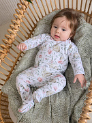 Комбинезон на молнии Little Star Зайки и совы 0208 (ЧЗ-мз) белый 74