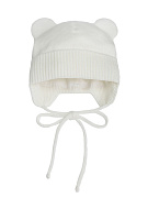 Шапочка вязаная AmaroBaby Pure Love Bear с подкладом молочный 40