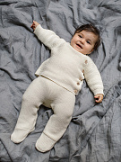 Комплект вязаный детский AmaroBaby Pure Love Set штанишки с кофточкой демисезонный молочный 62