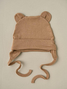 Шапочка-котелок с завязками Little Star Мишка 84010 (ЧЗ-мз) бежевый 38