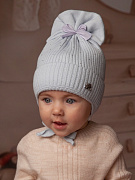 Шапочка НаследникЪ Выжанова с бантиком на завязках НВ1008 небесный 38
