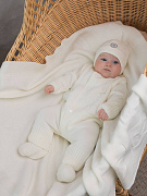 Комплект НаследникЪ Выжанова Бренд комбинезон и шапка НВ-МТ-039 ЧЗ экрю 62