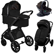 Детская коляска AmaroBaby Motus Premium Ecco 4 в 1 с автокреслом Rant Miro Brown и базой черный